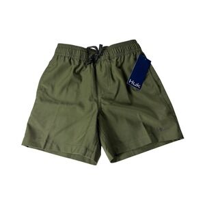Huk Pursuit Volley Shorts Youth Small Olive Green Fishing Swim Trunks NWT